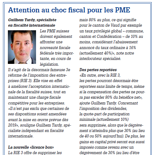 Attention au choc fiscal pour les PME